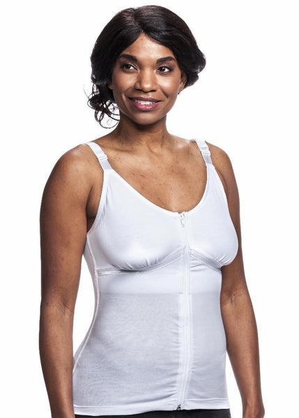 Open Bust Compression Camisole. Microfiber Shape Wear. For Slimmer Look &  After Cosmetic Surgery. Post-Op Garments. Fine Italian Made Quality &  Style. (Small White) 